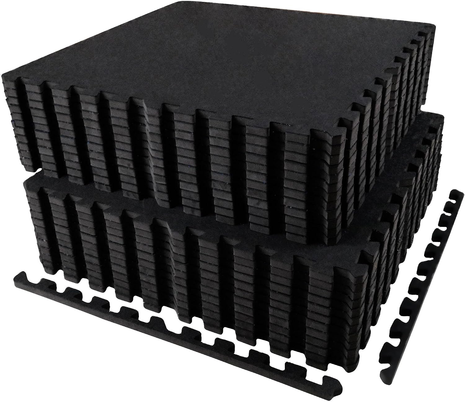 AIRHOP 0.56in Thick 96 Sq Ft Exercise Equipment Mats, 24 Tiles Upgraded Rubber...